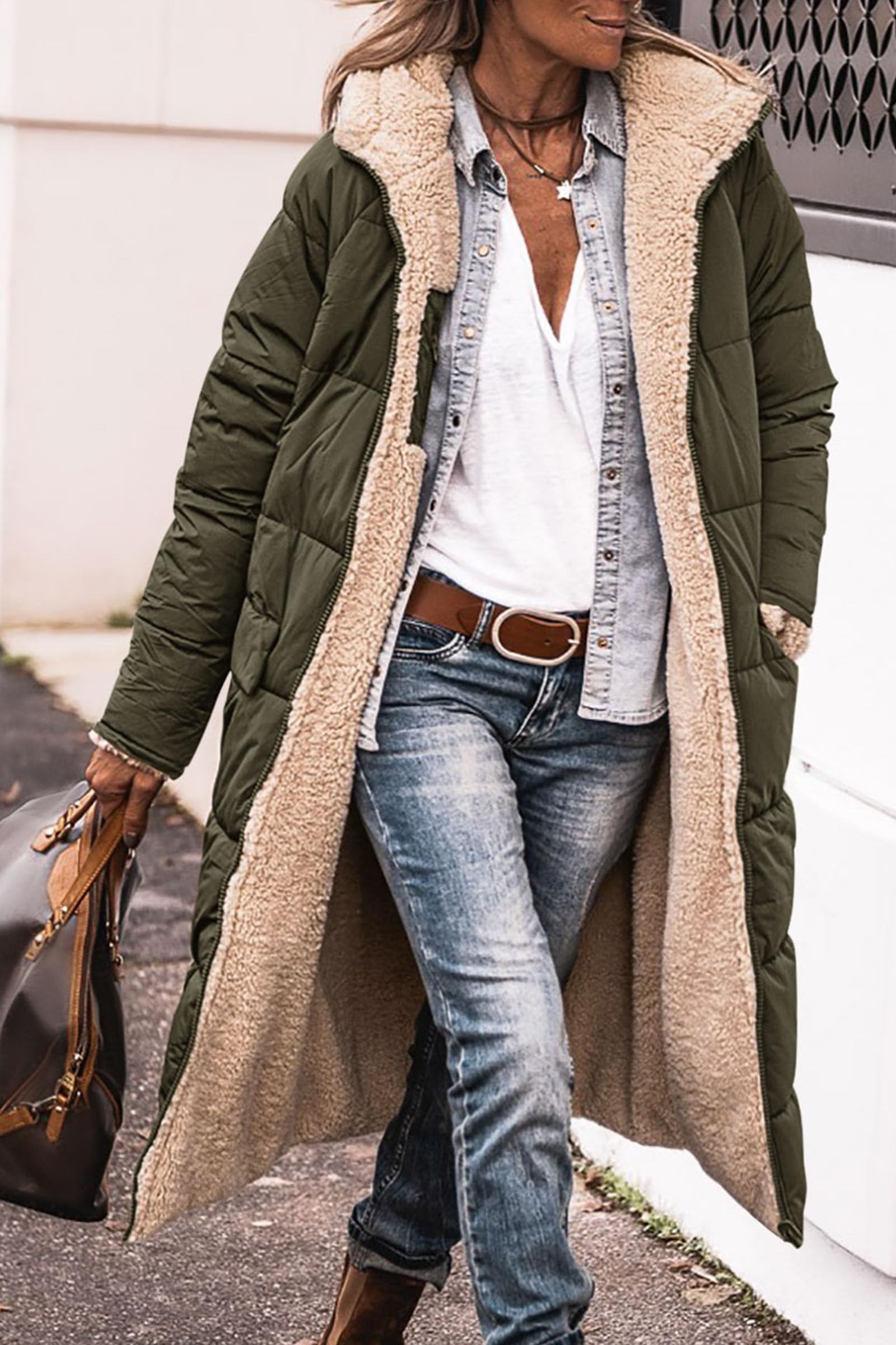 PRETTYGARDEN Women's Oversized Shearling Fleece Long Winter Coat Jacket 2025 - Warm Fashion Outerwear for Cold Weather, Snow Days & Holiday Outfits