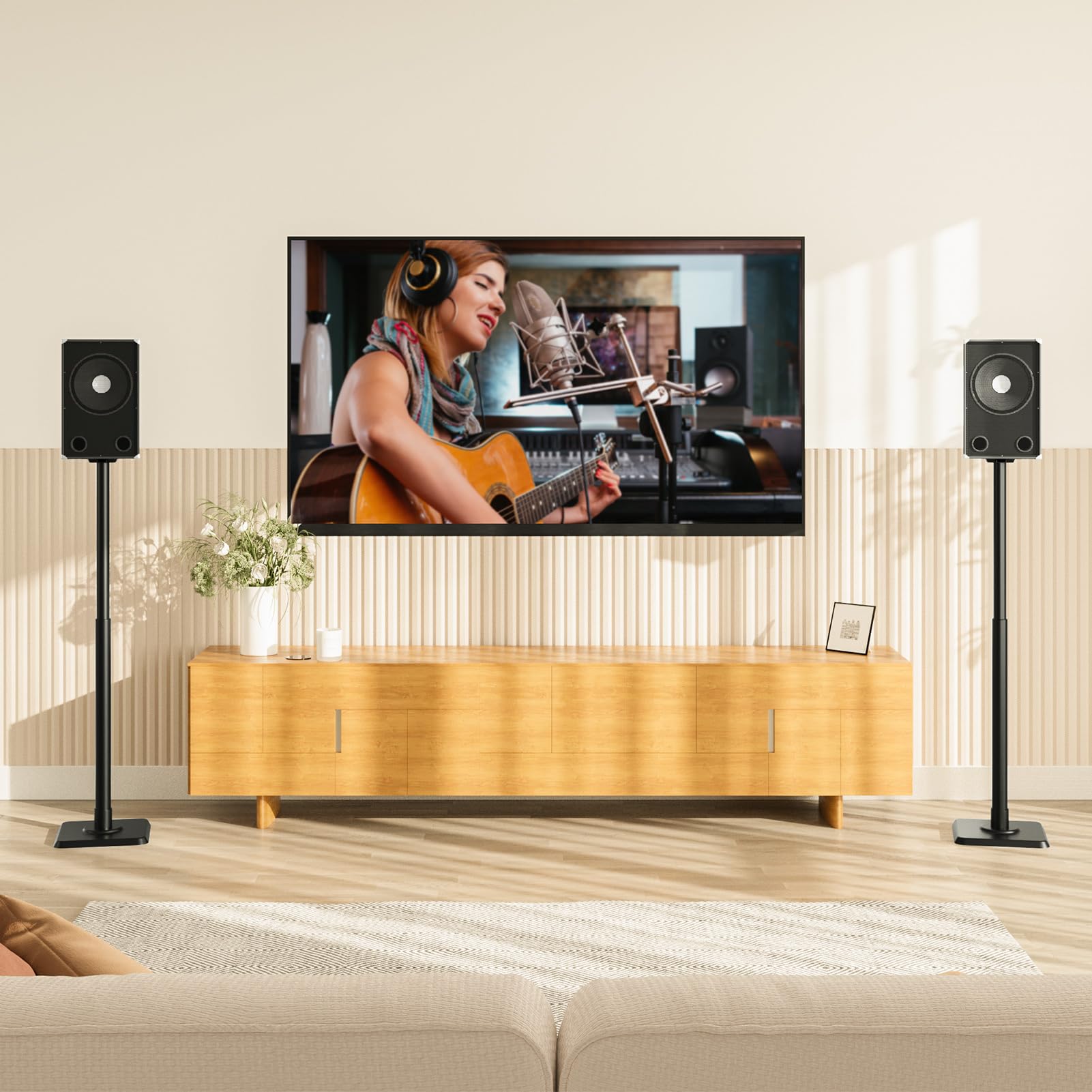 Mounting Dream Universal Speaker Stands - Adjustable Height (33