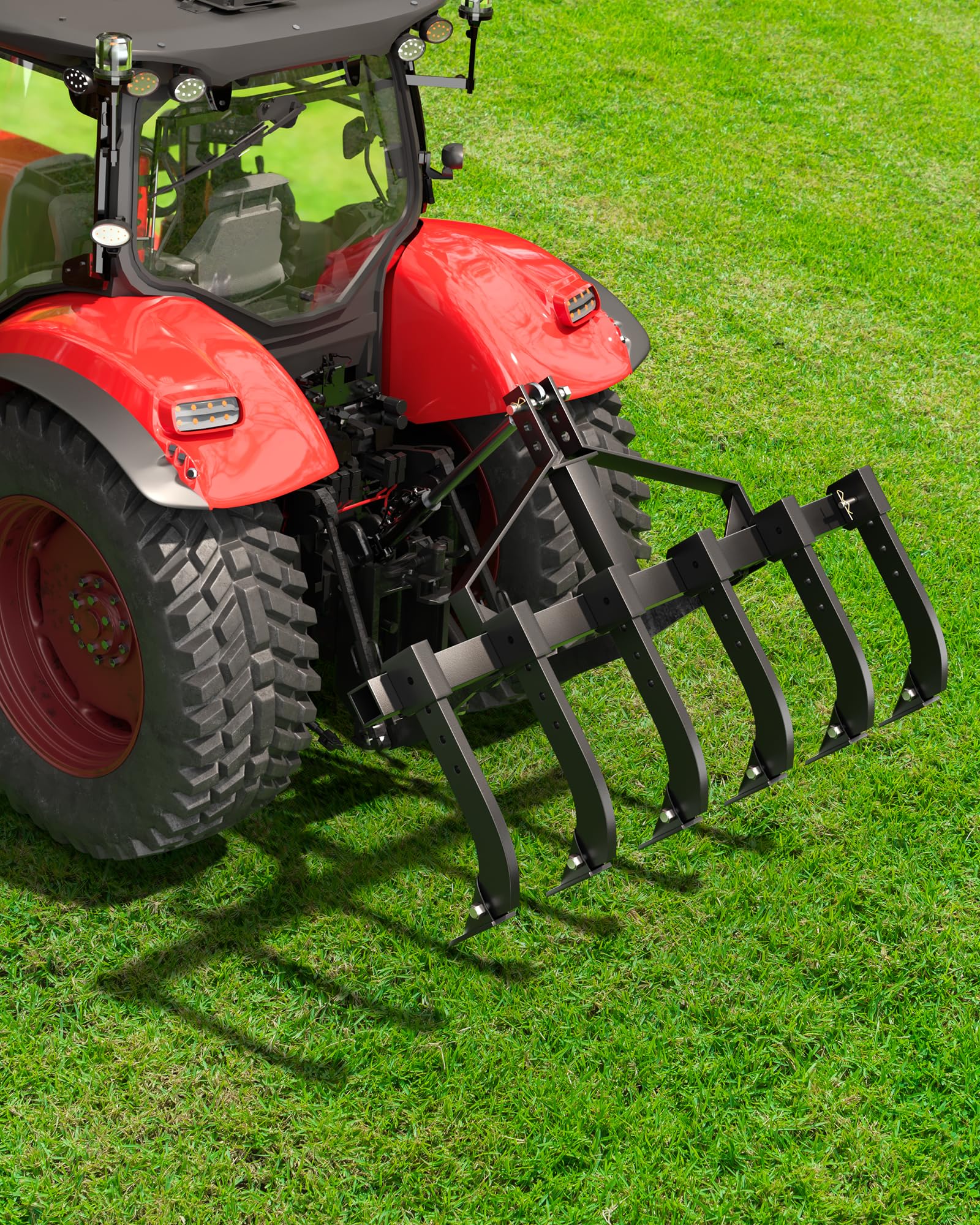 Heavy Duty Chisel Plow Scarifier - 6 Shank Detachable Cultivator for CAT-0 & CAT-1 Tractors | Soil Aeration & Field Preparation Tool for Farming, Gardening & Landscaping