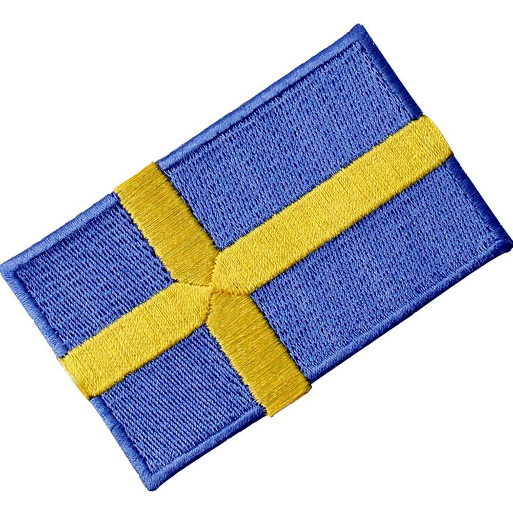 Sweden Flag Patch - Embroidered Swedish Iron On & Sew On National Emblem for Backpacks, Jackets & DIY Crafts