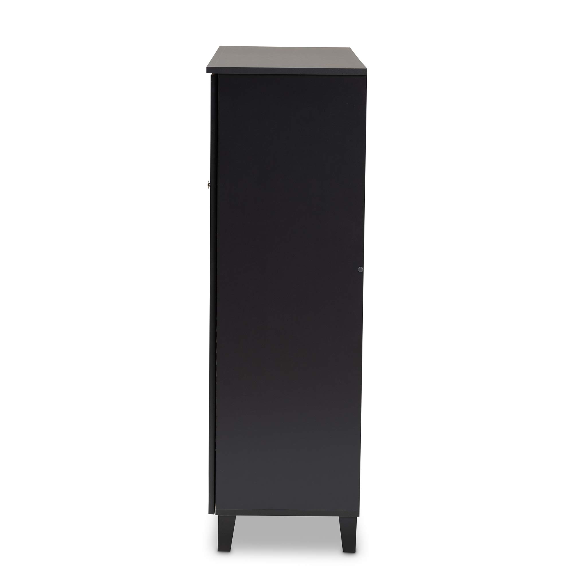 Baxton Studio Shoe Cabinet with Storage - Modern Gray Entryway Organizer for Shoes, Boots & Accessories | Perfect for Small Spaces, Hallways & Closets