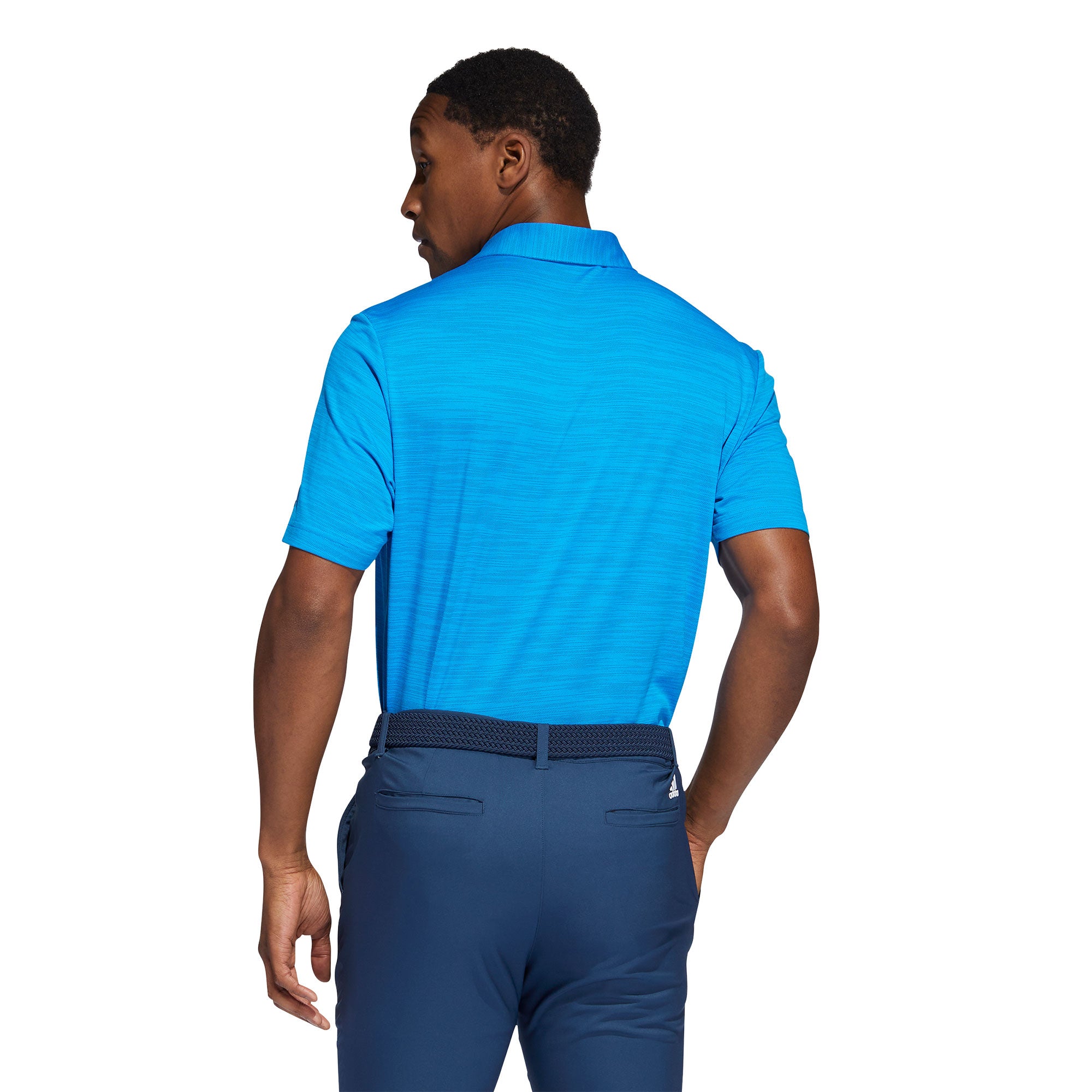 Adidas Men's Space Dyed Striped Golf Polo Shirt - Moisture Wicking & UV Protection for Golf & Casual Wear