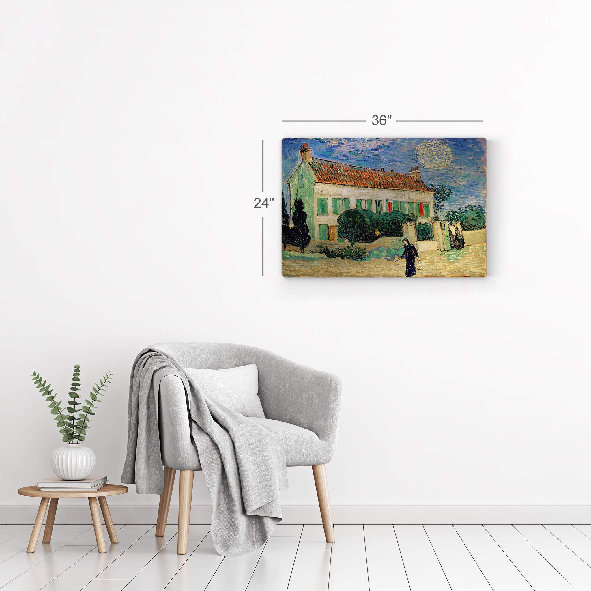 Vincent Van Gogh White House at Night 1890 Metal Print - Modern Wall Art Decor for Living Room, Kitchen, Office - Ready to Hang 20x30 Inches - Made in USA - Perfect for Home & Office Decor