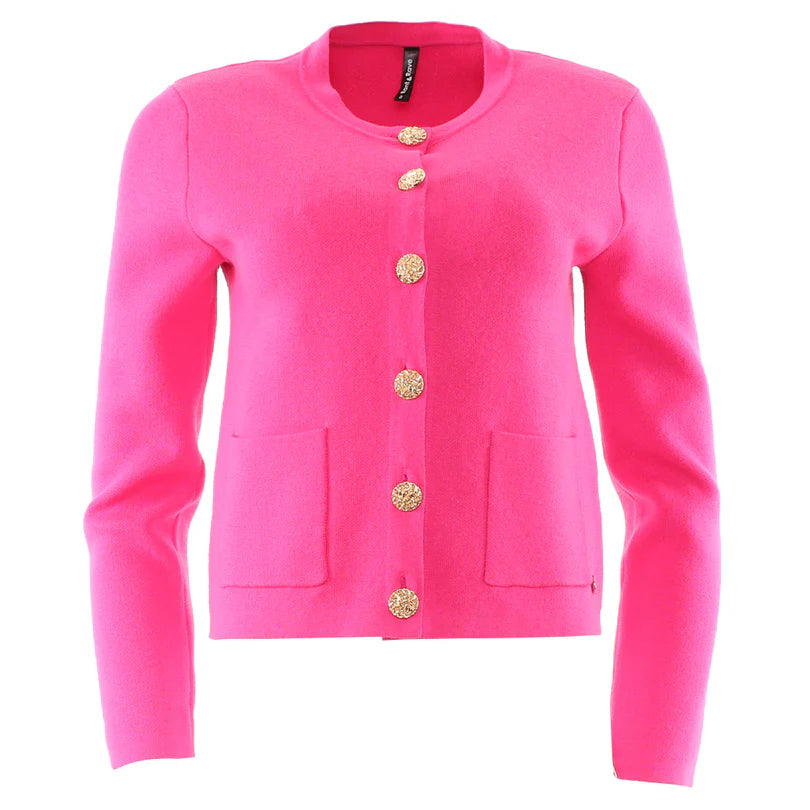Ella Cardigan Sweater for Women - Soft & Cozy Knit Cardigan in Hot Pink | Perfect for Casual Wear, Office Outfits & Layering in Fall & Winter