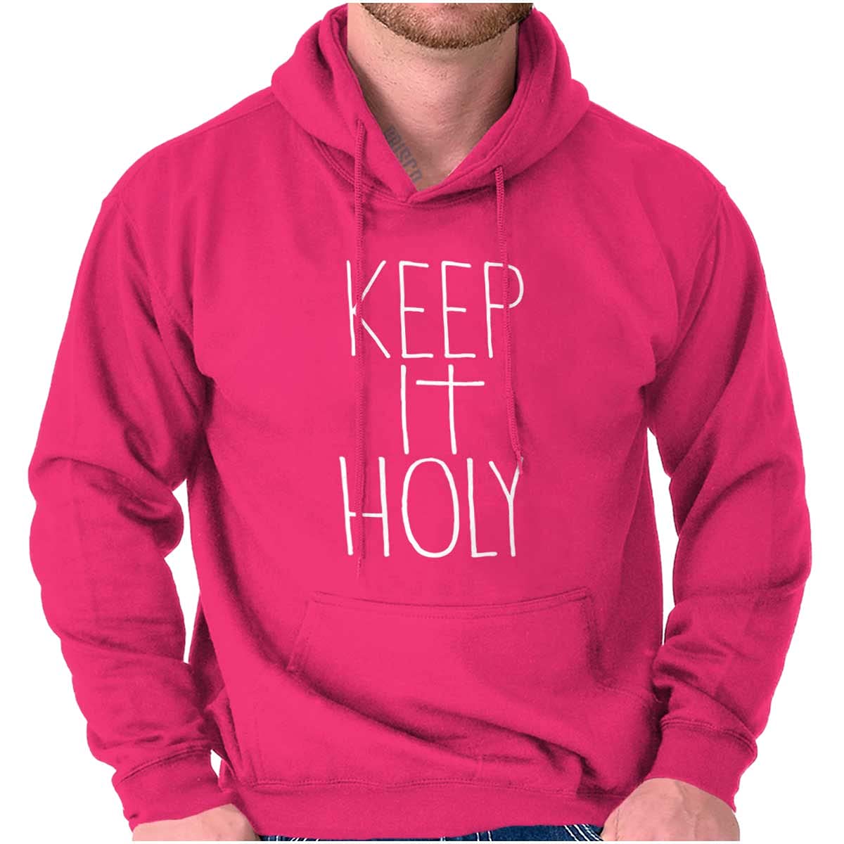 Keep It Holy Christian Faith Cross Hoodie Sweatshirt for Women & Men - Religious Apparel for Church, Bible Study & Everyday Wear