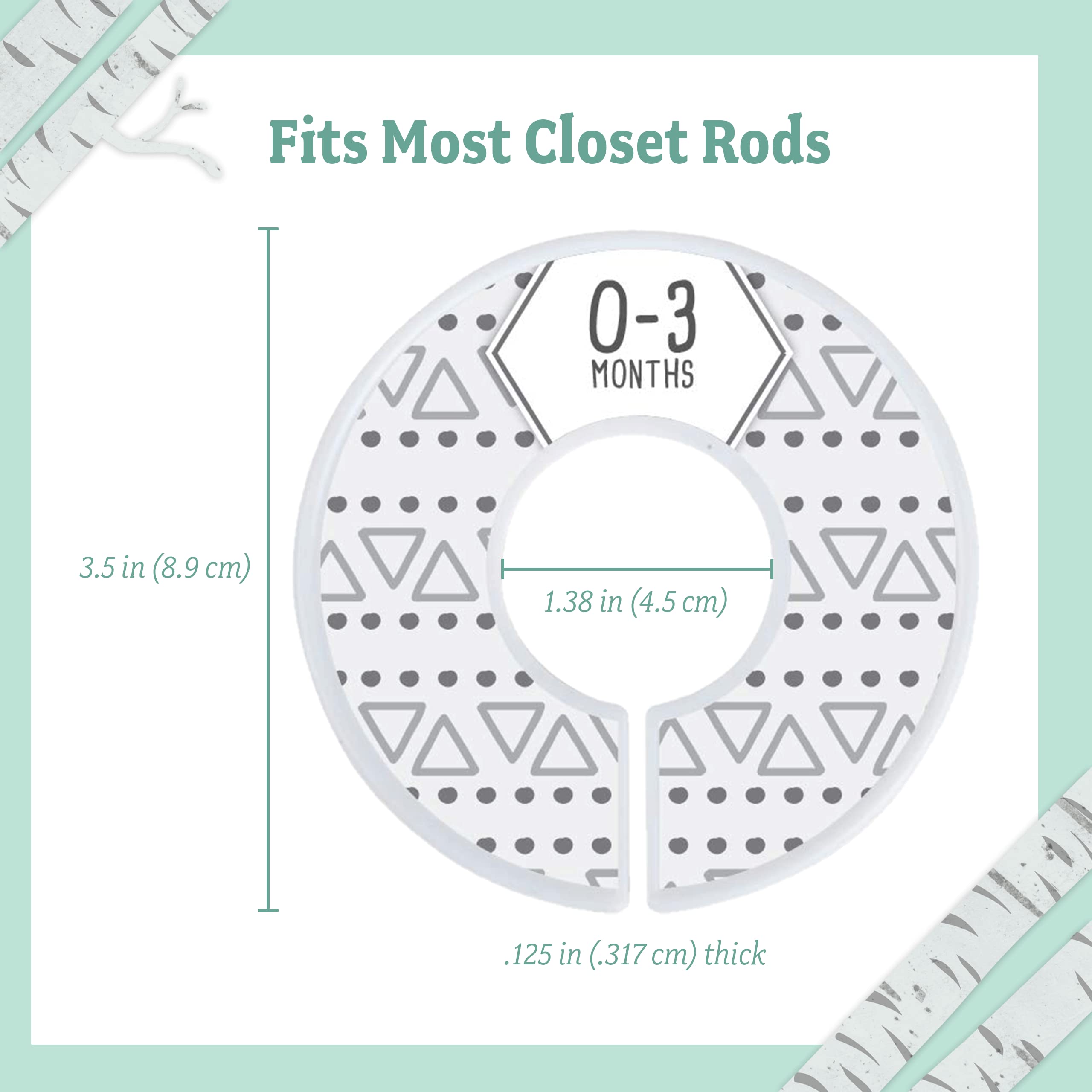 Baby Closet Dividers - 7-Pack Nursery Organizer for Newborn to 24 Months | Boho Style Clothing Size & Age Dividers | Perfect for Baby Wardrobe Organization & Nursery Storage