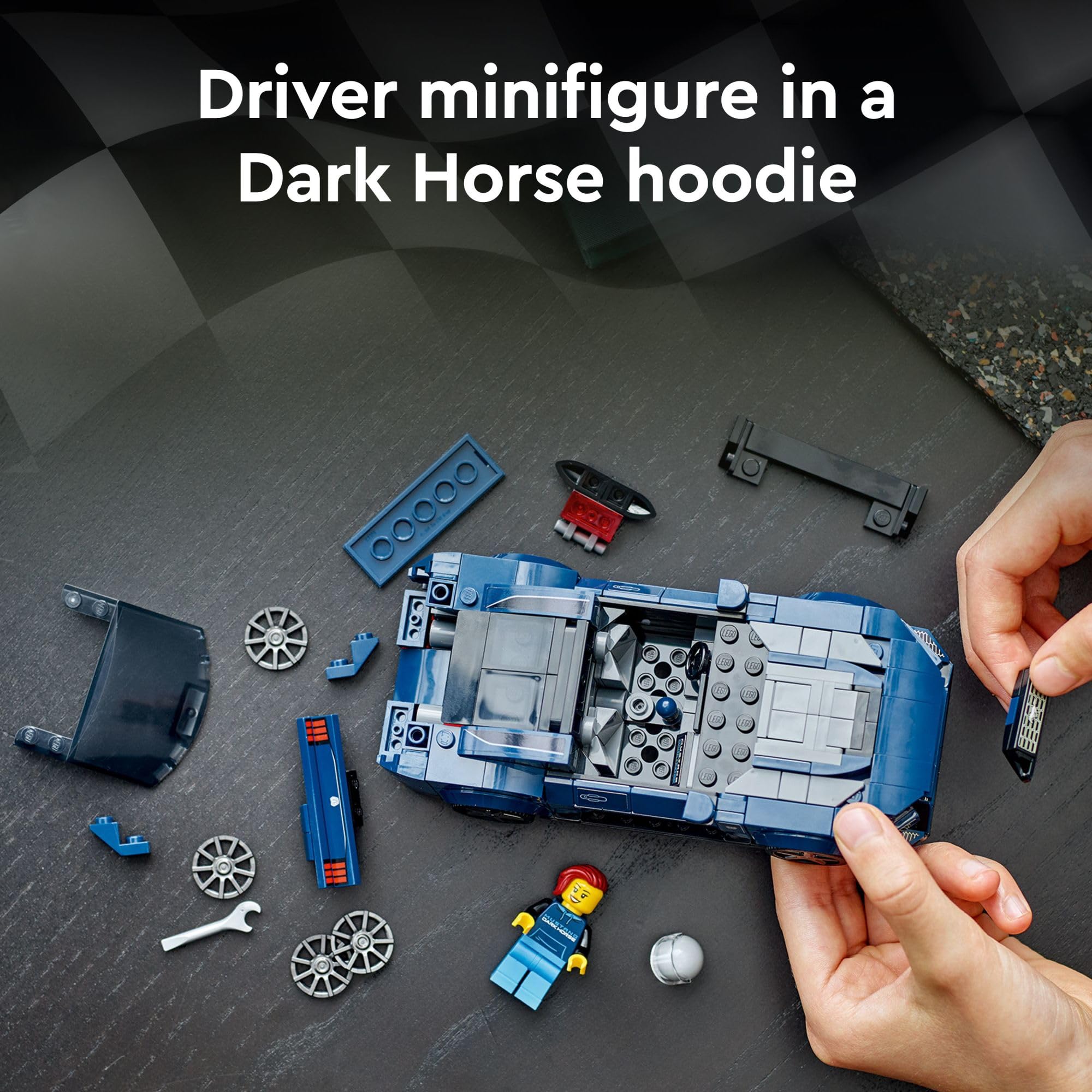 **LEGO Speed Champions Ford Mustang Dark Horse Sports Car Toy Set – Buildable Blue Mustang Model for Kids Ages 9+ (76920) – Perfect Gift for Boys & Girls, Great for Racing Play & Display**