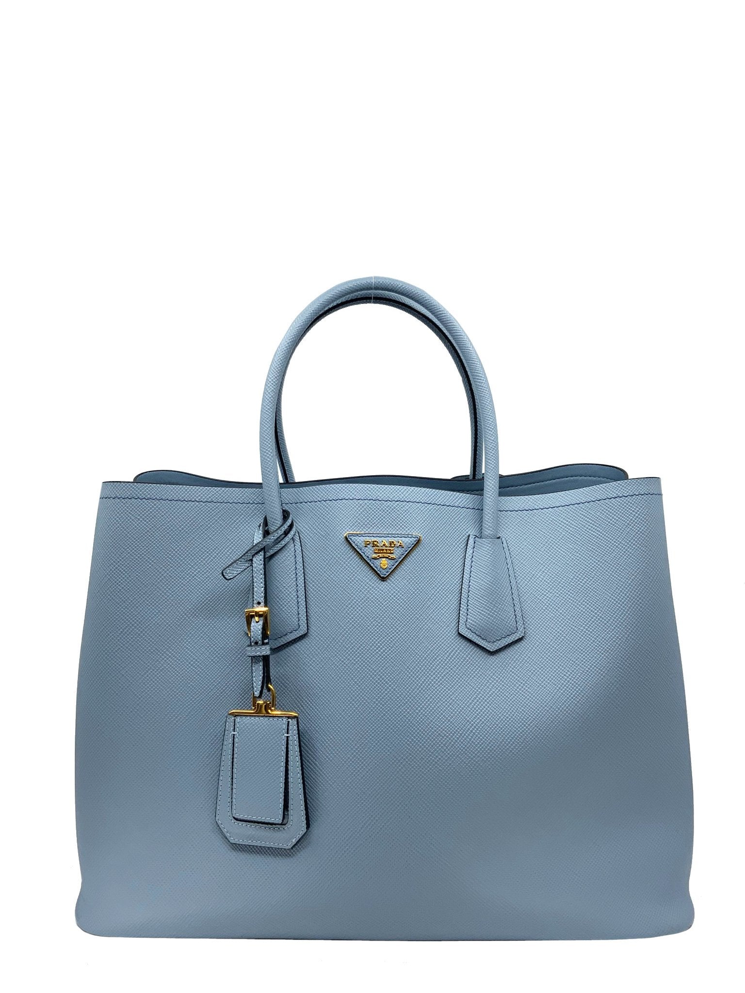 Prada Medium Saffiano Leather Double Zip Tote Bag - Luxury Designer Handbag for Women, Work & Travel | Office Essentials, Business Meetings & Weekend Getaways