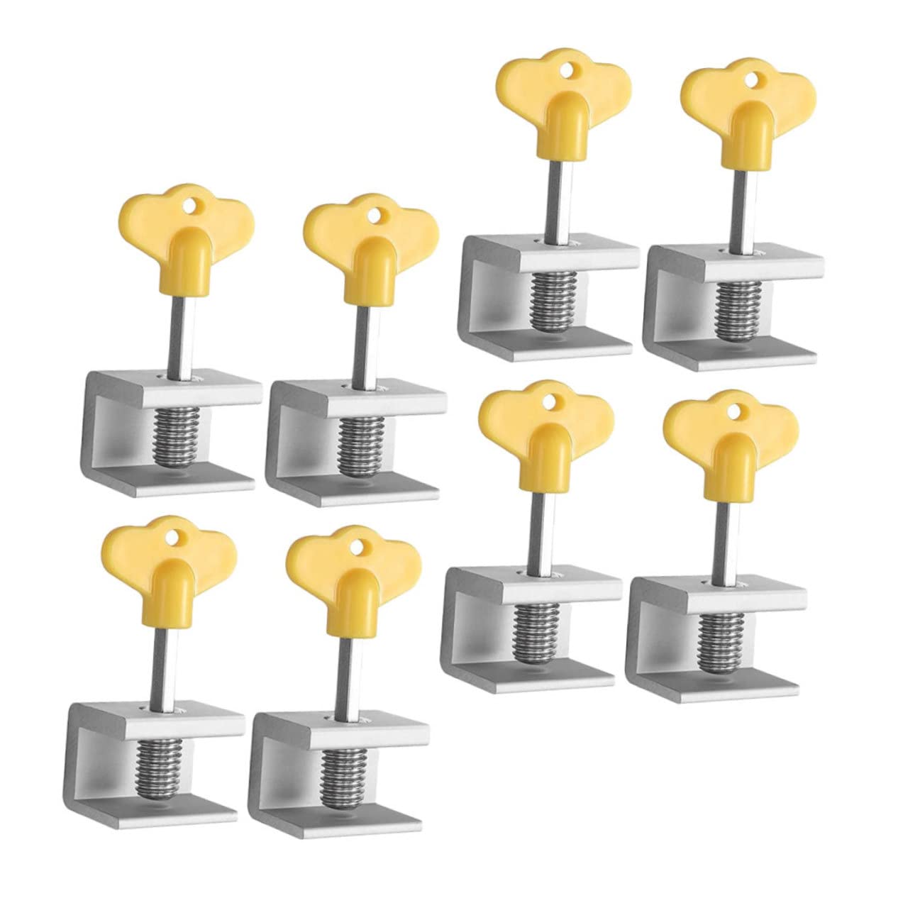 WOONEKY 8pcs Sliding Window Security Locks - Aluminum Alloy Child Safety Locks for Windows | No Drilling Required | Perfect for Home Security & Childproofing