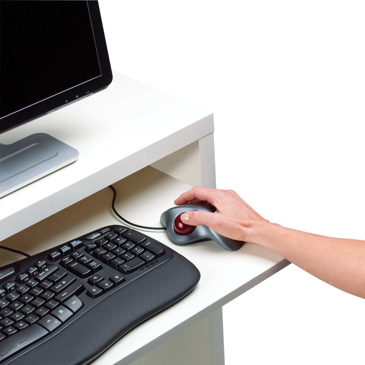Logitech Trackman Wheel Optical Trackball Mouse (Silver) - Ergonomic Design for Comfortable Computer Use at Home or Office