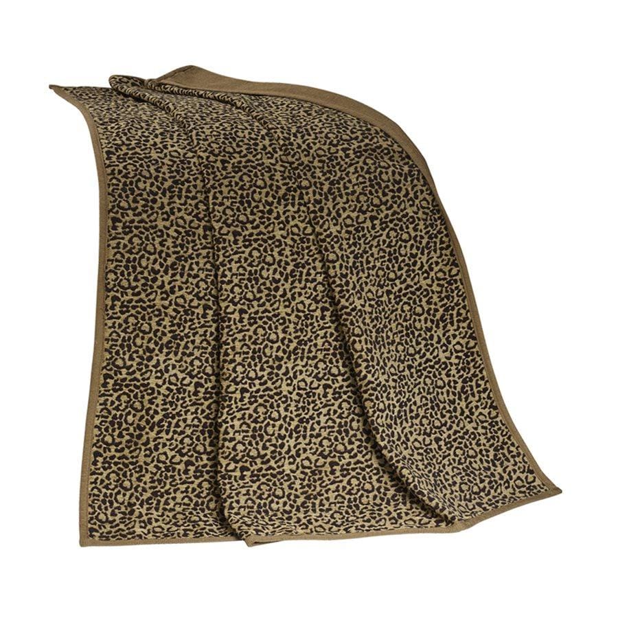 San Angelo Tan Leopard Chenille Throw Blanket 50x60 Inches - Soft Cozy Blanket for Couch, Bed, Sofa & Home Decor