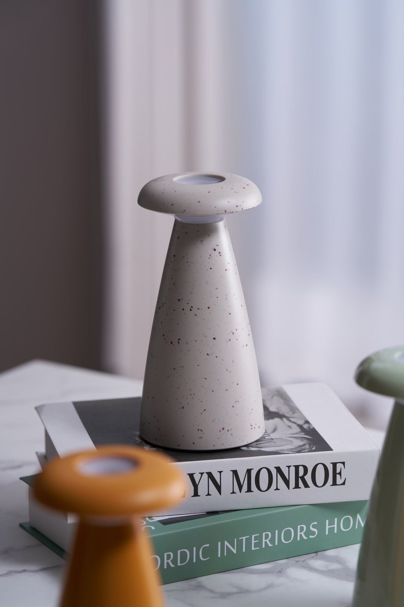 Noko Mushroom Rechargeable Table Lamp - USB-C LED Night Light for Bedroom, Nursery & Living Room - Dimmable Ambient Lighting for Reading & Relaxation