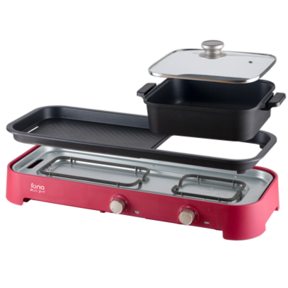 Premium GL3712 BBQ Grill & Hot Pot Combo - Dual Function Outdoor Cooking for Backyard, Camping & Picnics