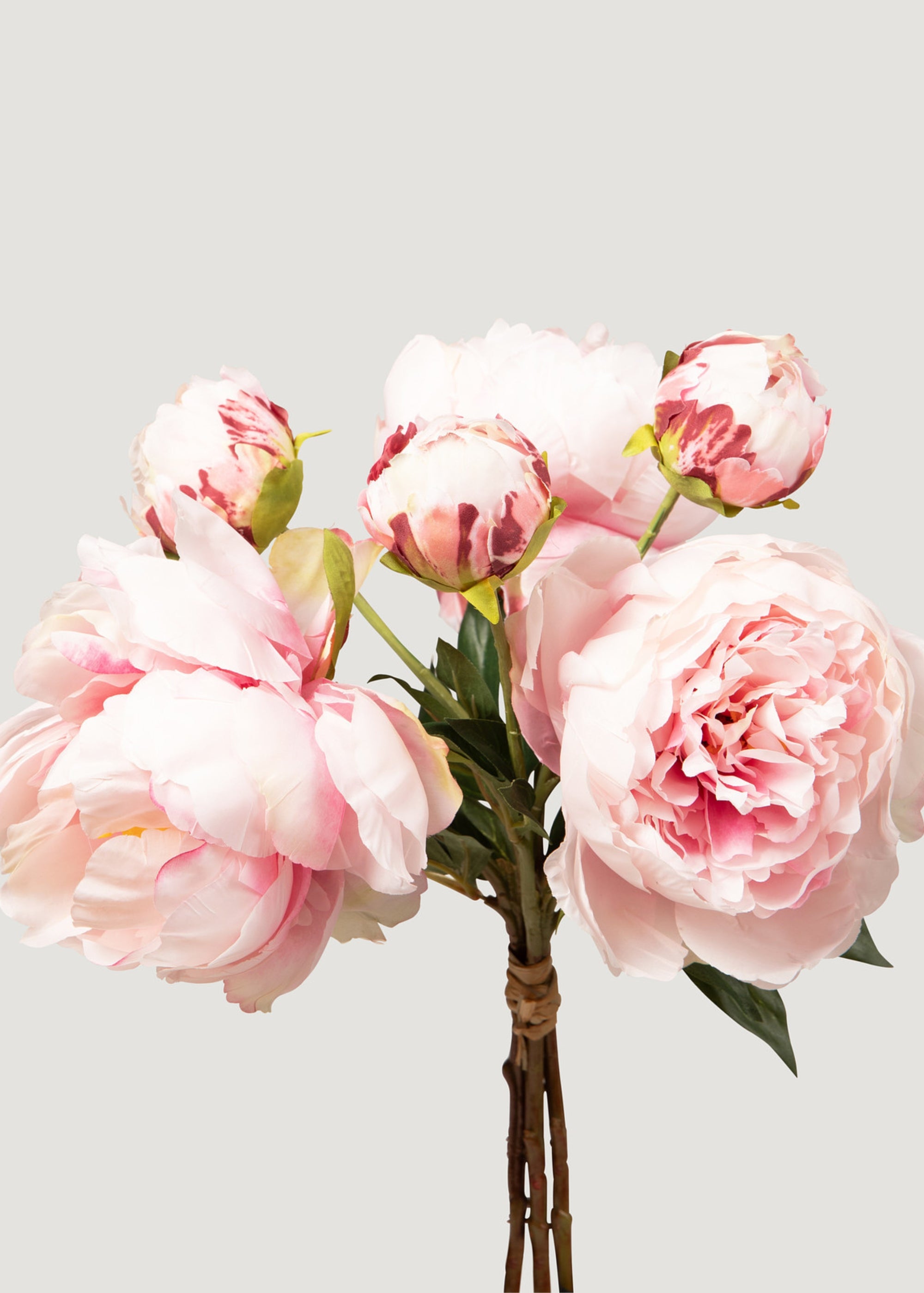 Premium Pink Peony Faux Flower Bouquet - 21 Stems Realistic Artificial Peonies for Home Decor, Wedding Centerpieces & Event Styling