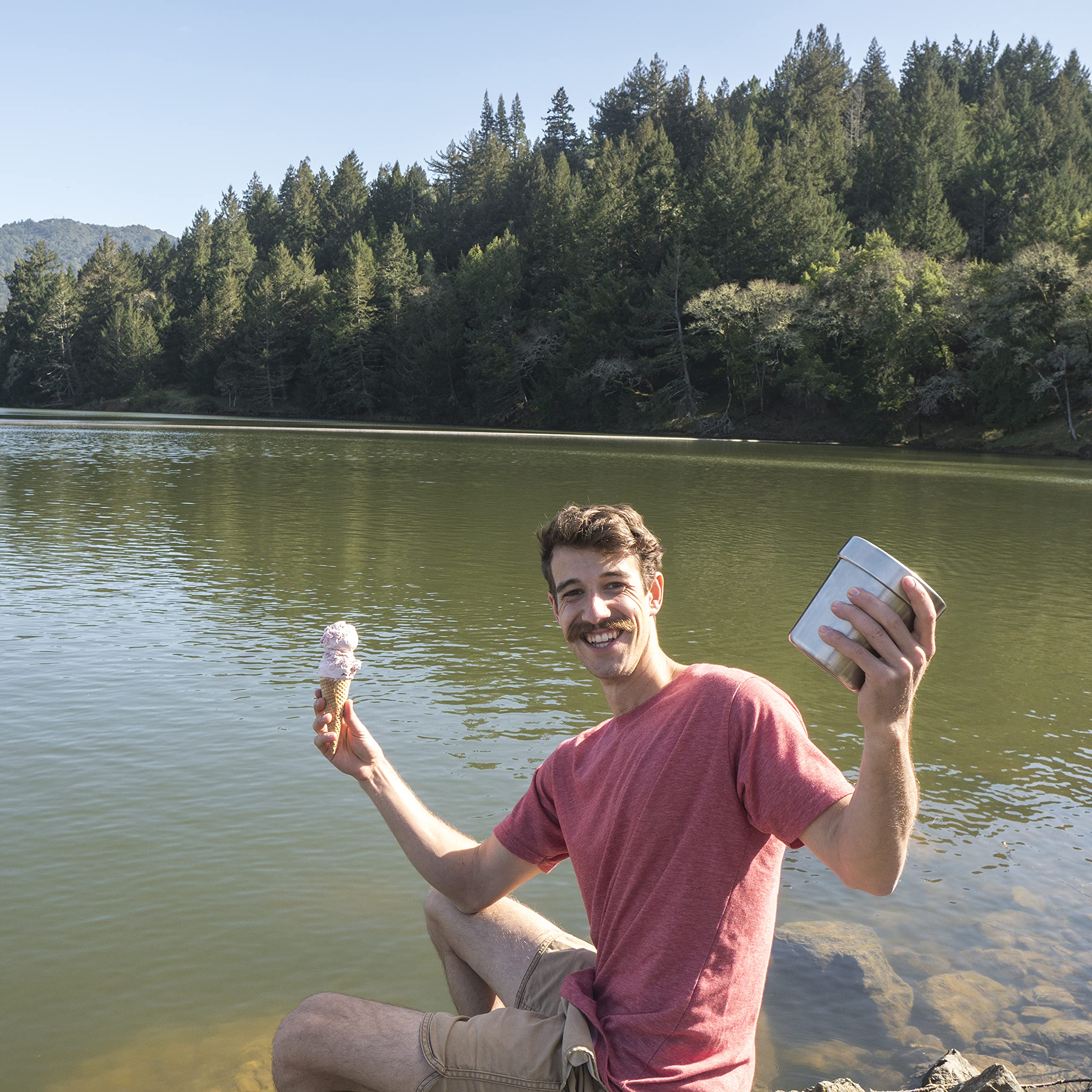Premium Vacuum Insulated Ice Cream Pint Cooler - Keeps Ice Cream Frozen for 6+ Hours | Portable Freezer for Picnics, Beach Trips & Outdoor Adventures | Strawberry Pink