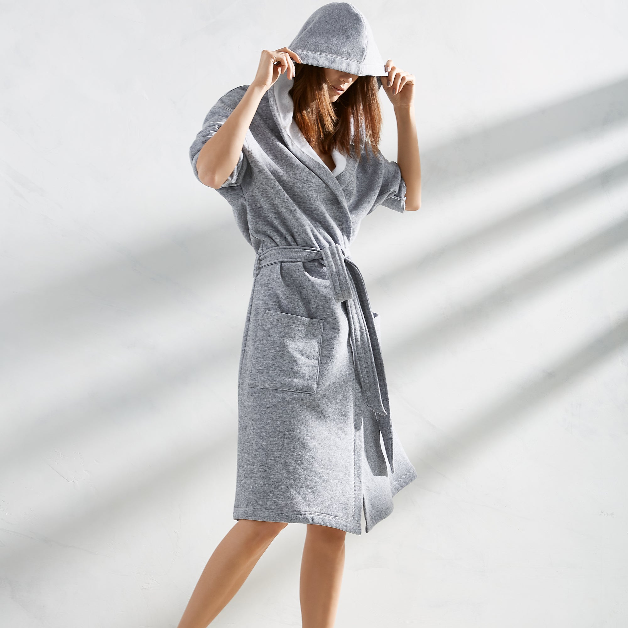 Kassatex Jersey Knit Hooded Robe - Soft & Comfortable Women's Bathrobe for Spa, Lounge & Home Relaxation