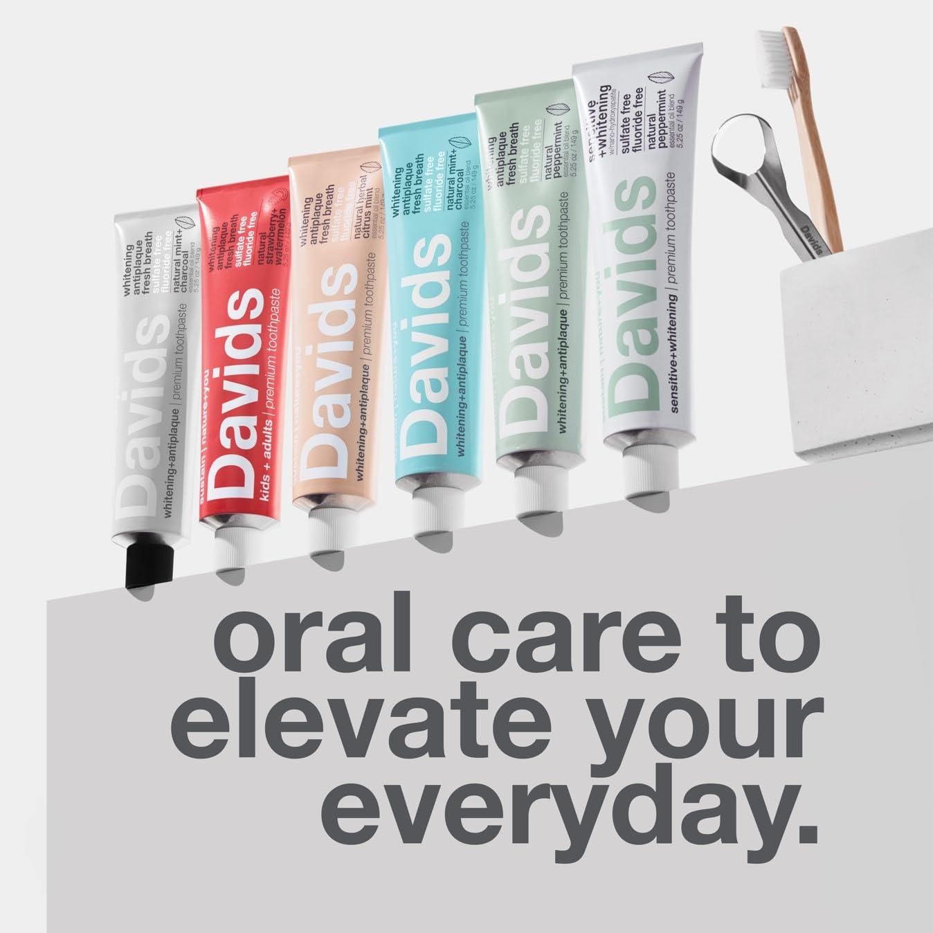 **Davids Fluoride-Free Natural Toothpaste for Kids & Adults - Teeth Whitening, Antiplaque, SLS-Free, Enamel Protection, Gum Detox - Strawberry Watermelon Flavor (5.25oz) - Ideal for Daily Oral Care & Fresh Breath**