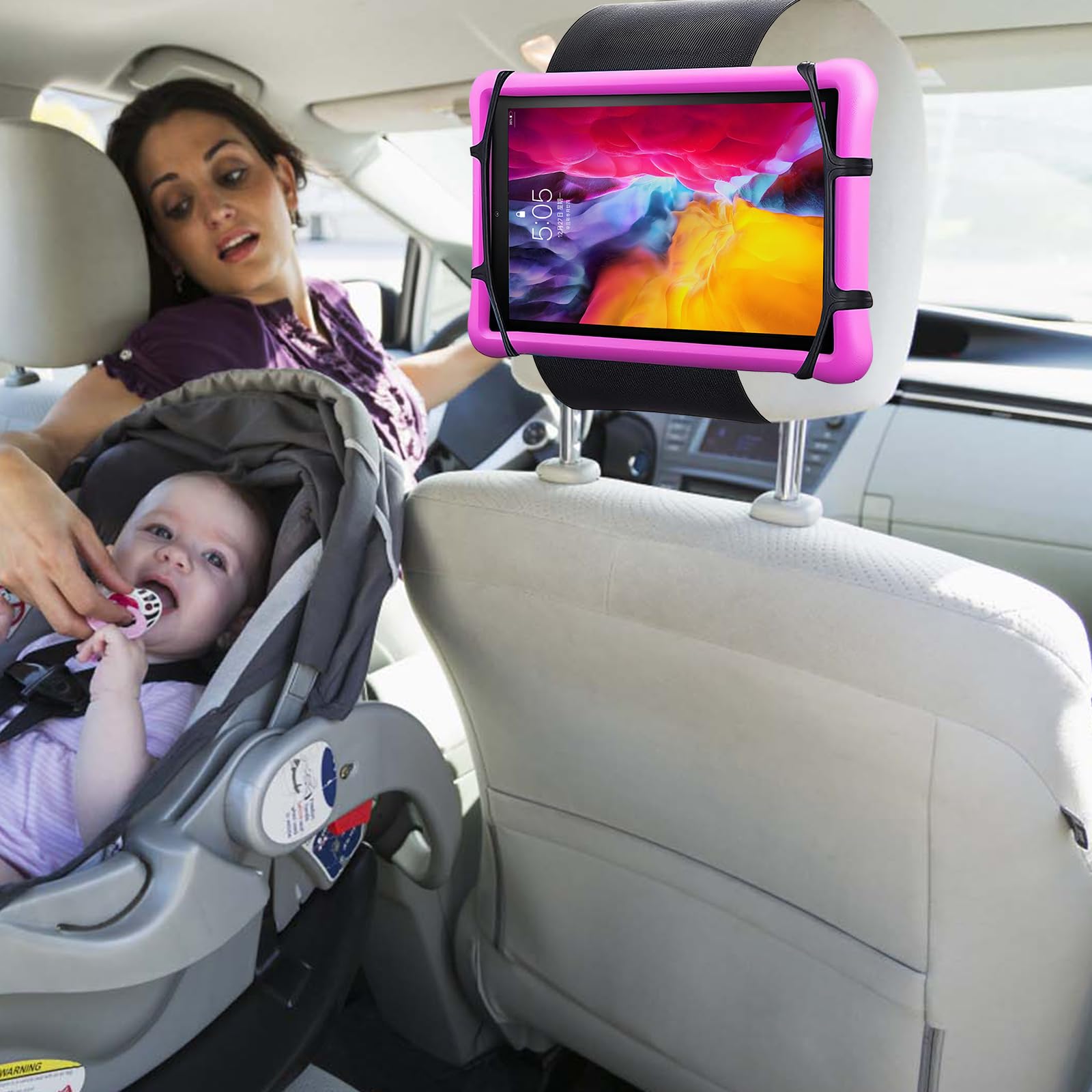 Wisebom Universal Car Tablet Holder - Adjustable Headrest Mount for iPad, Kindle, Switch (7-11 Inch) - Perfect for Kids Backseat Entertainment & Long Road Trips