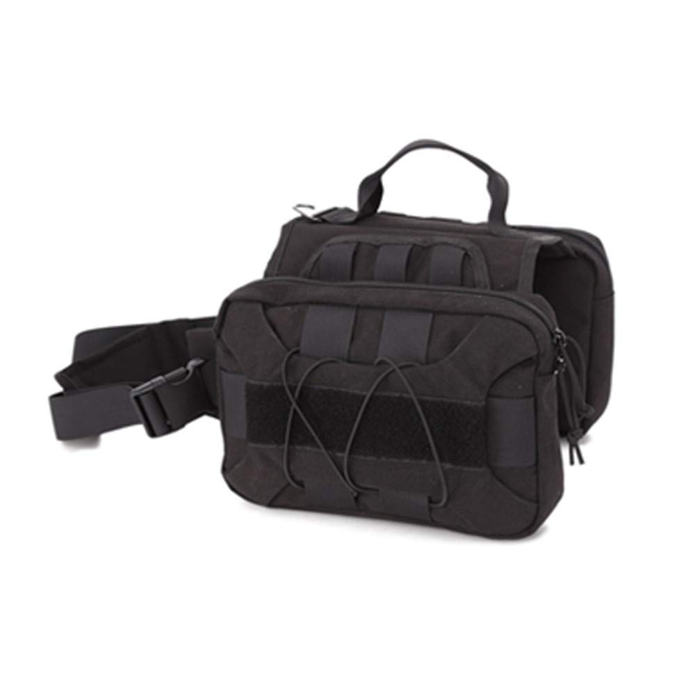 Durable Nylon Dog Backpack with Side Pockets - Adjustable Hound Travel Camping & Hiking Saddle Bag Rucksack for Medium & Large Dogs (Black) | Perfect for Outdoor Adventures, Pet Travel & Daily Walks