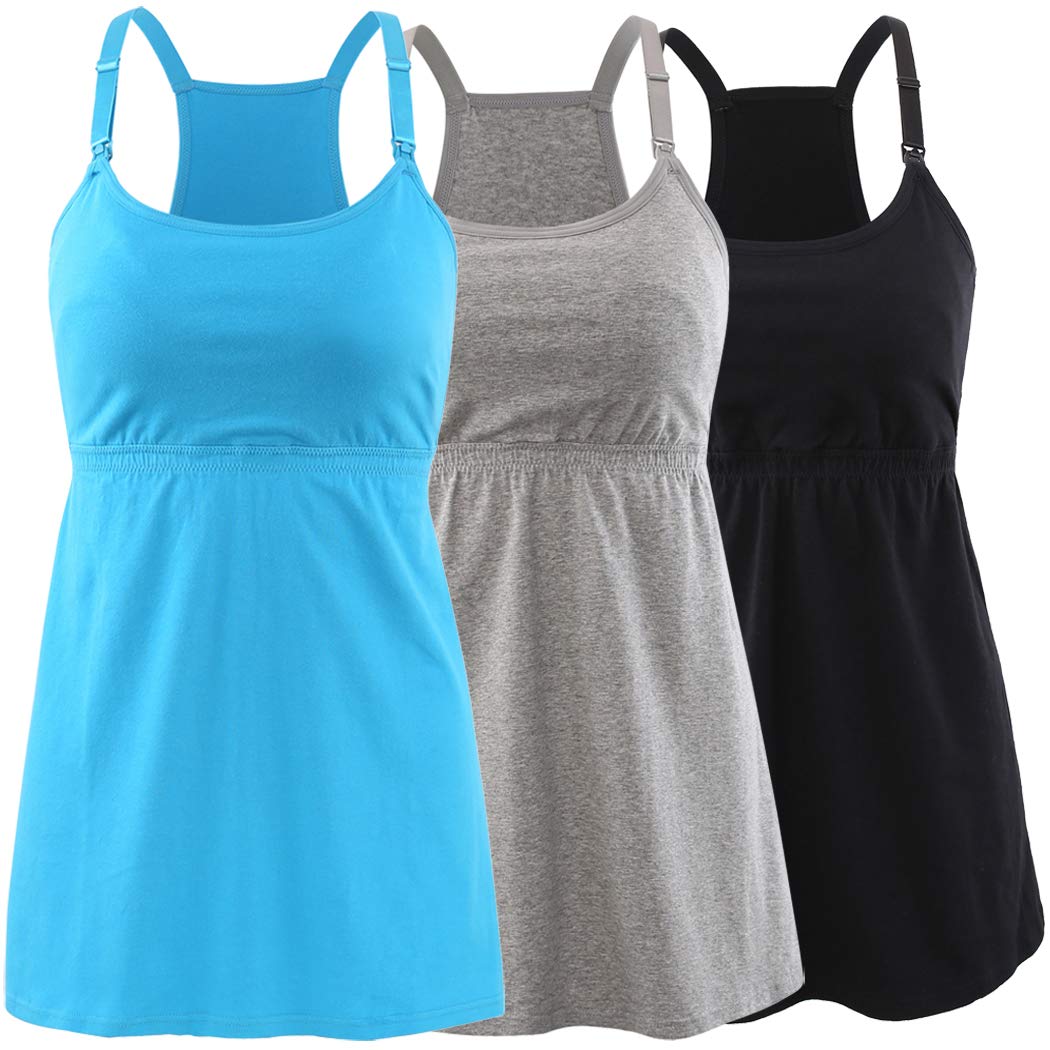 KUCI Maternity Nursing Tank Top - Soft Comfortable Breastfeeding Cami for Pregnant & Nursing Moms | Perfect for Sleeping, Lounging & Everyday Wear During Pregnancy & Postpartum