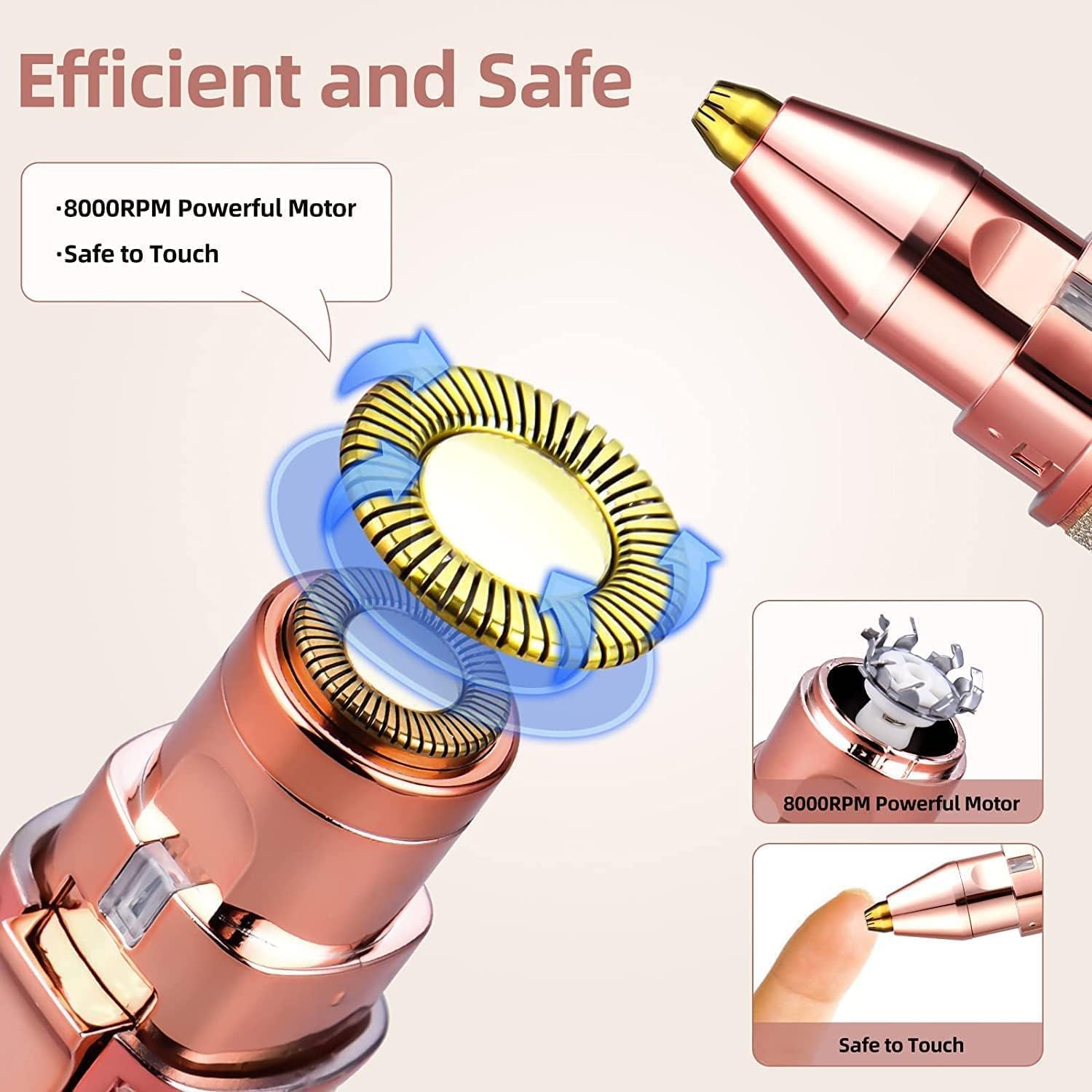 Kenixs 2-in-1 Eyebrow & Facial Hair Trimmer for Women - Rechargeable Eyebrow Razor with 2 Replaceable Heads, Painless Hair Remover for Upper Lip, Chin & Face - Rainbow Design (Perfect for Travel, Home & Salon Use)
