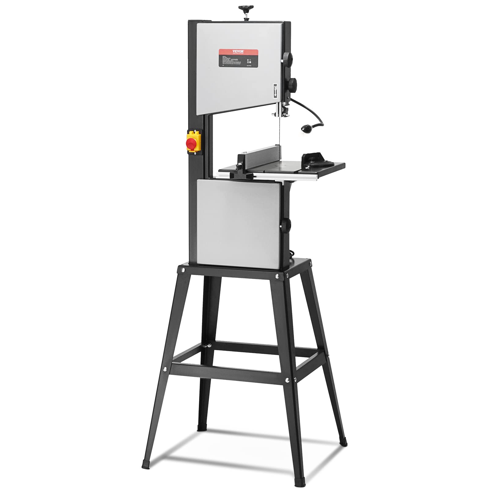VEVOR 10-Inch Benchtop Band Saw with Dual-Speed (560 & 1100 RPM) - 370W 1/2HP Motor, Metal Stand, Work Light, Fence & Miter Gauge - Perfect for Woodworking, Aluminum & Plastic Crafting in Home Workshops & DIY Projects