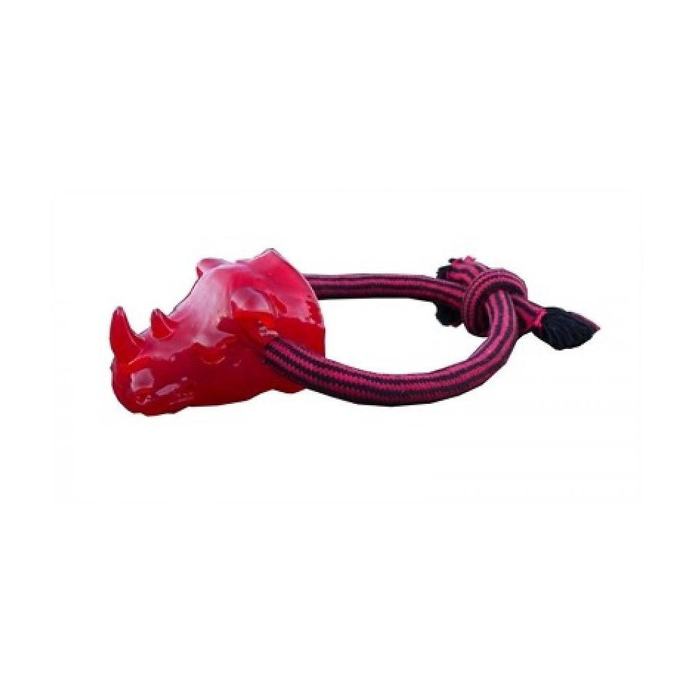 Durable TPR Loop Rhino Dog Chew Toy for Aggressive Chewers - Interactive Play & Training for Large & Small Dogs - Indoor & Outdoor Use
