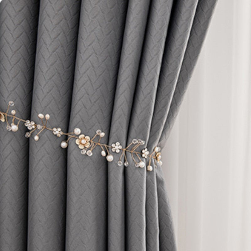Aviana Blackout Curtains with Embossed Diamond Design - Custom Size for Bedroom & Living Room - Noise Reducing & Thermal Insulated Window Treatments for Home Decor