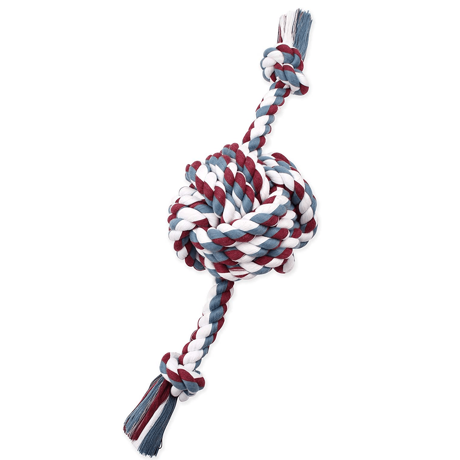 **Mammoth Flossy Chews Rope Ball Dog Toy with Durable Rope Ends - Perfect for Aggressive Chewers, Fetch & Tug-of-War Play**