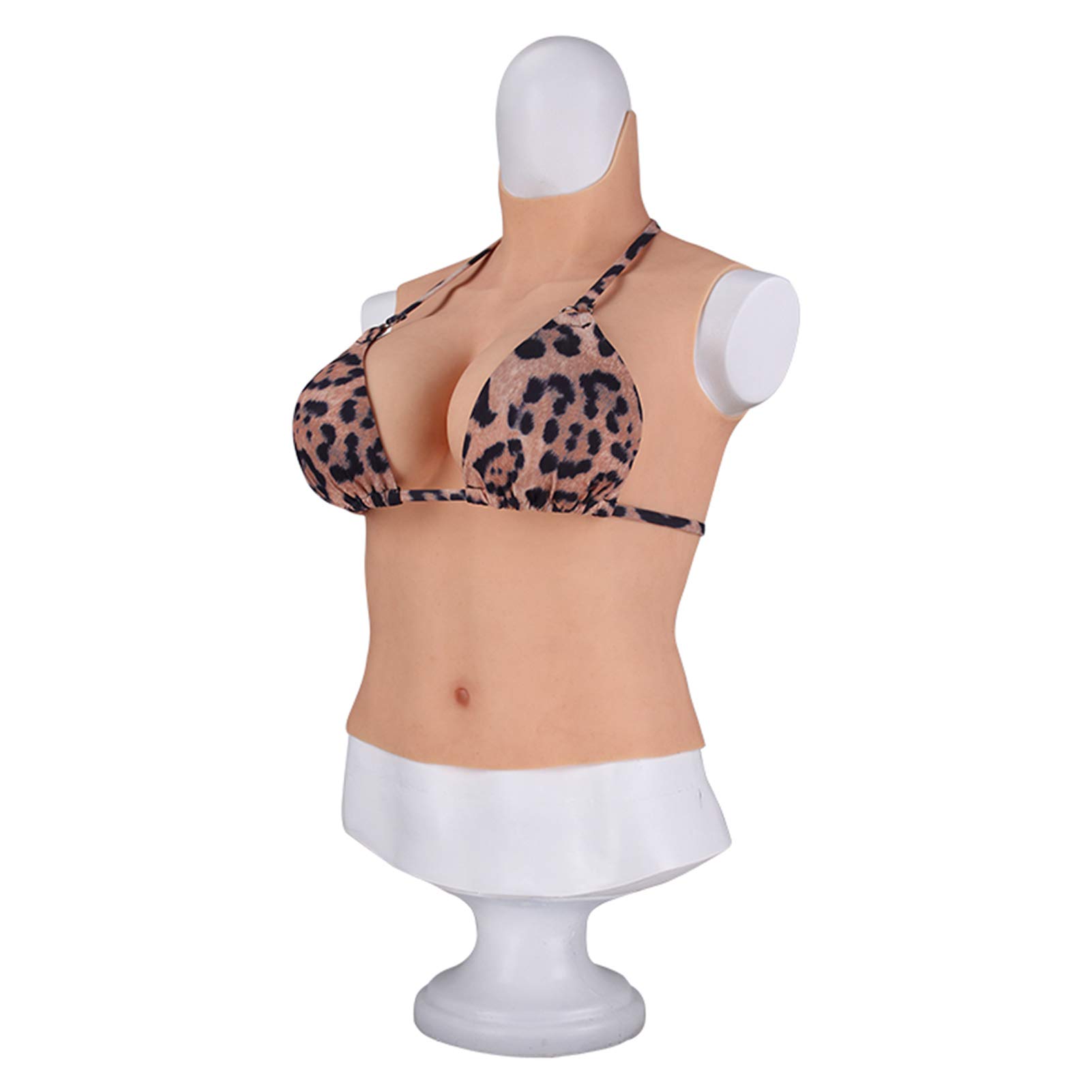 Realistic Silicone Breastplate for Crossdressers & Transgender - C Cup Fake Boobs, Half Body Prosthetic for Natural Look - Perfect for Cosplay, Drag Shows & Gender Affirmation