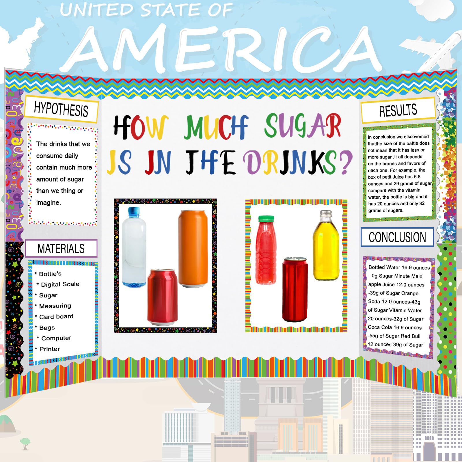 96 Pcs Science Fair Board Kit - Self-Adhesive Titles, Borders & Stickers for School Projects
