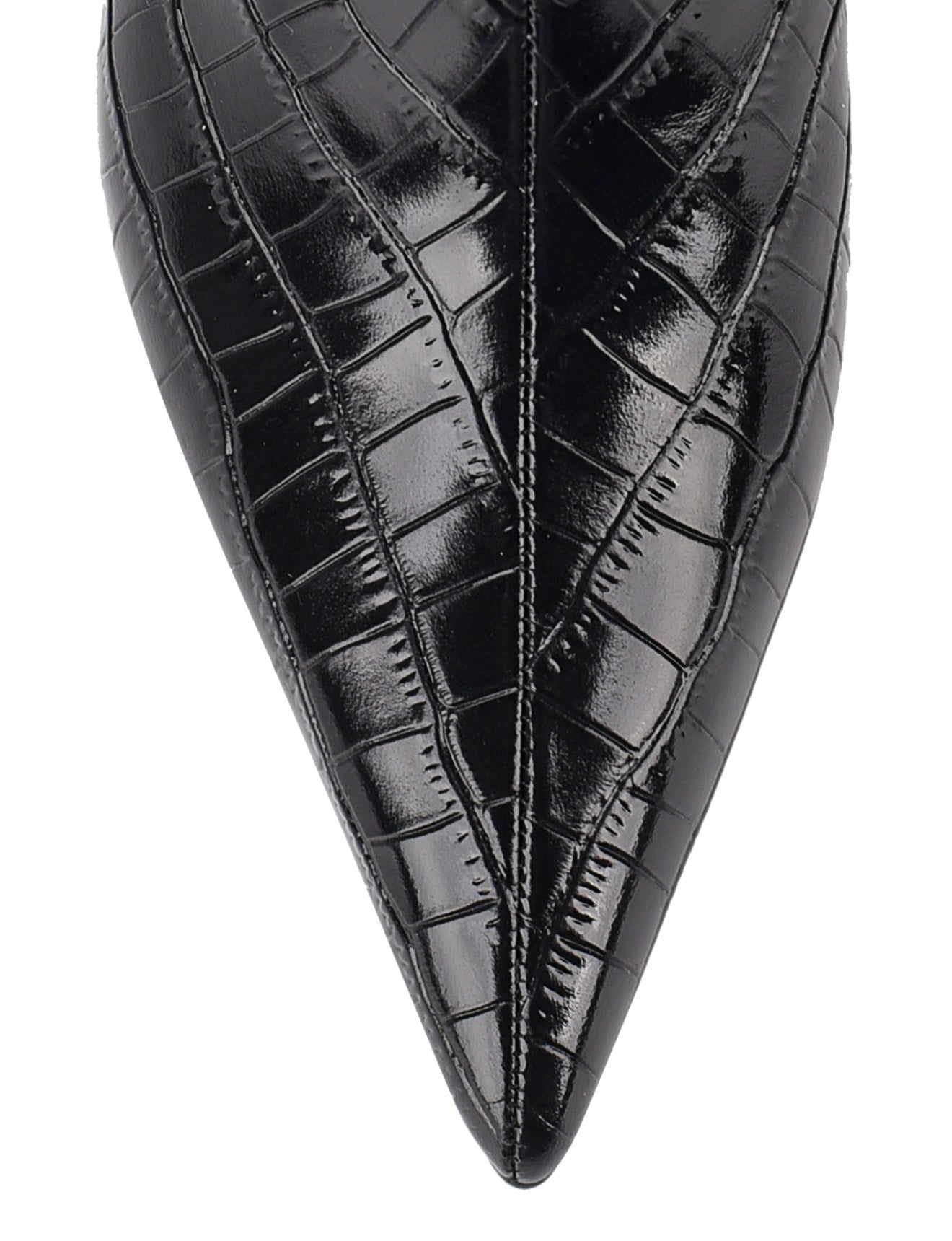 Yonita Women's Black Crocodile Leather Long Boots - Stylish & Comfortable for Winter, Fall, and Fashion Outfits