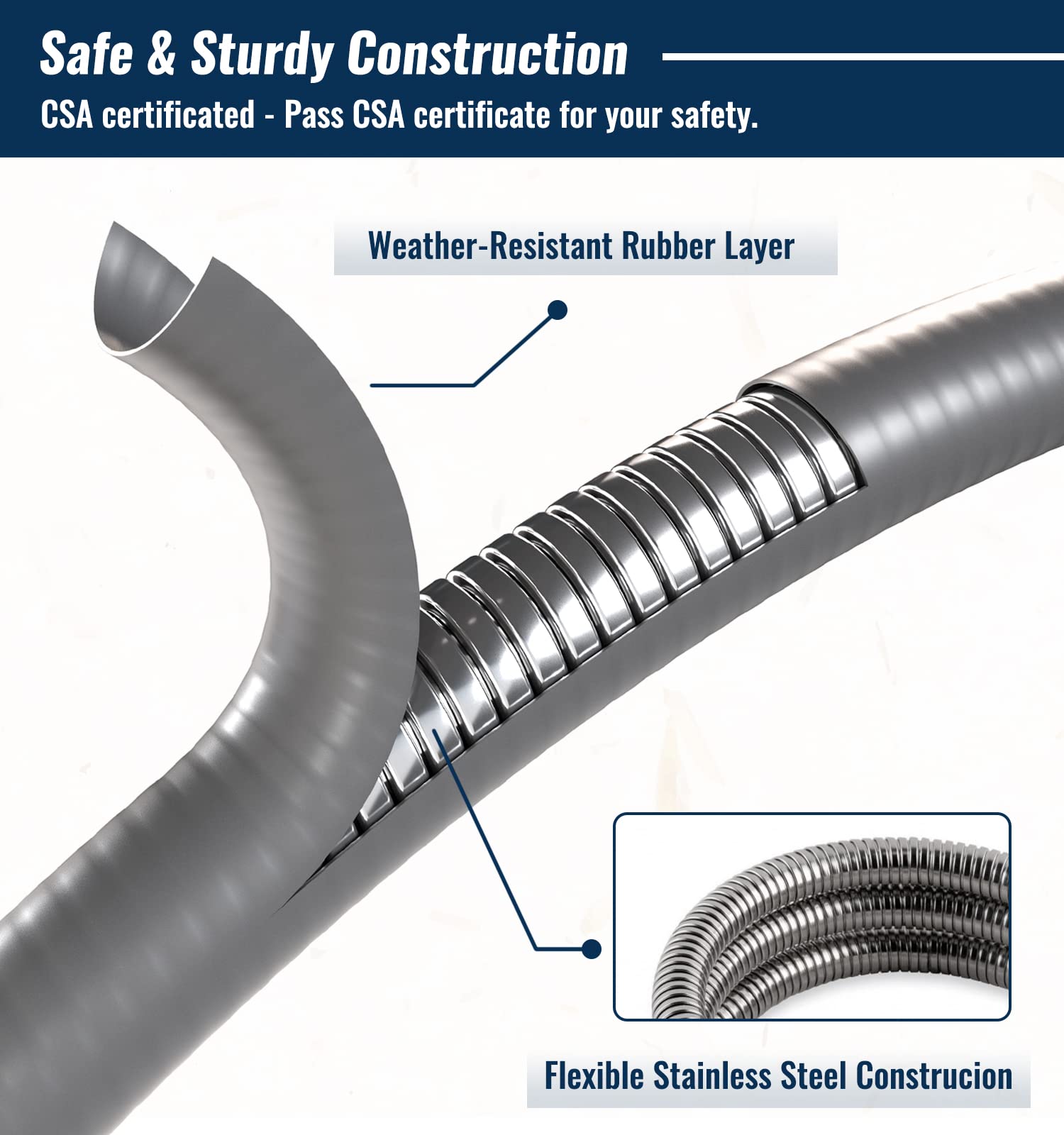 25 Feet 3/8 Inch ID Natural Gas Grill Hose with Quick Connect Fittings - Flexible Gas Line for Outdoor Grills, Pizza Ovens, Heaters & Low Pressure Appliances - Perfect for Backyard BBQs, Patio Cooking & Outdoor Entertaining