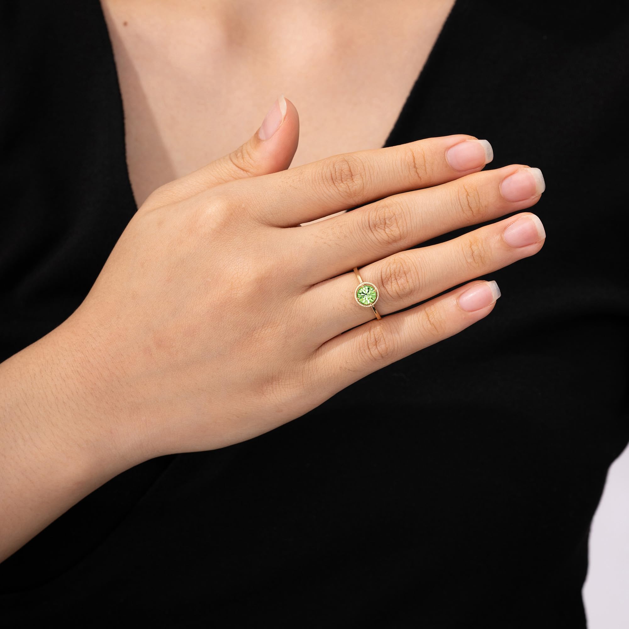 10K Gold March Birthstone Ring with Imported Crystal - Amazon Essentials (Previously Amazon Collection) | Elegant Jewelry Gift for Women, Perfect for Birthdays, Anniversaries & Special Occasions