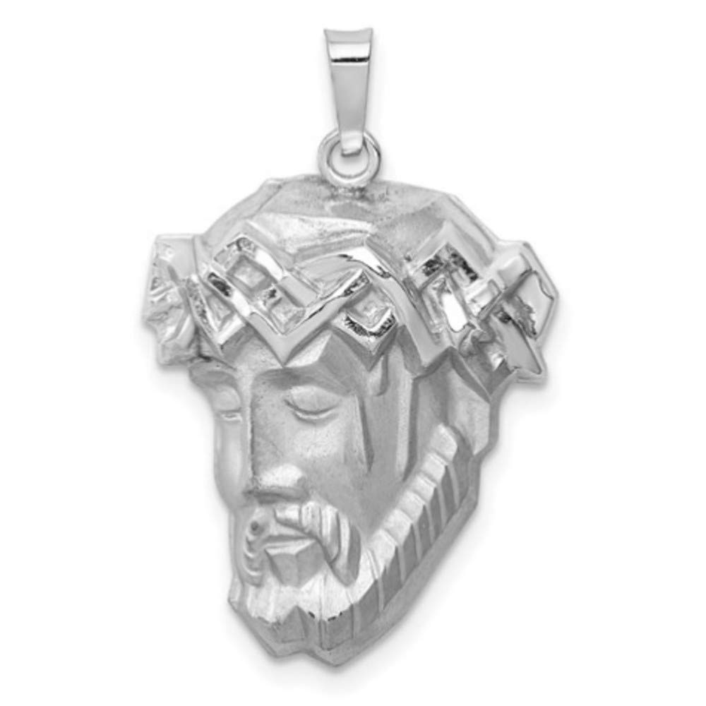 14K Yellow Gold & White Gold Polished Jesus Christ Head Ecce Homo Thorn Crown Religious Pendant Necklace - Fine Jewelry Gift for Women & Men - Perfect for Baptisms, Confirmations & Spiritual Occasions