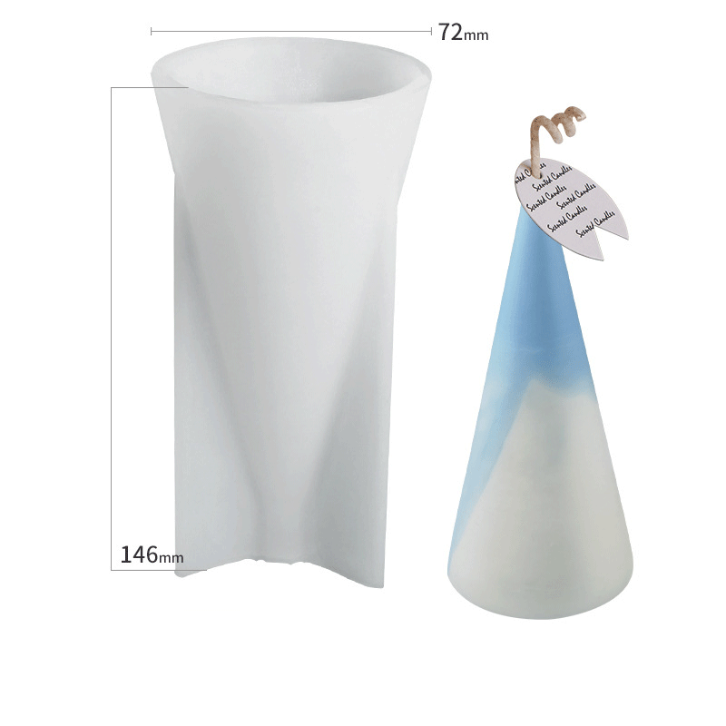 Premium Cone Shape Silicone Candle Molds - 146mm Height (5.75 Inches) - DIY Candle Making Supplies for Home Decor, Wedding Favors & Aromatherapy