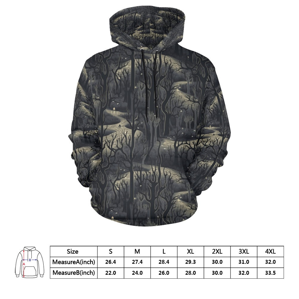 Dark Forest Hoodie for Men & Women - Cozy Fleece Pullover with Hood - Perfect for Outdoor Hiking, Camping & Casual Wear