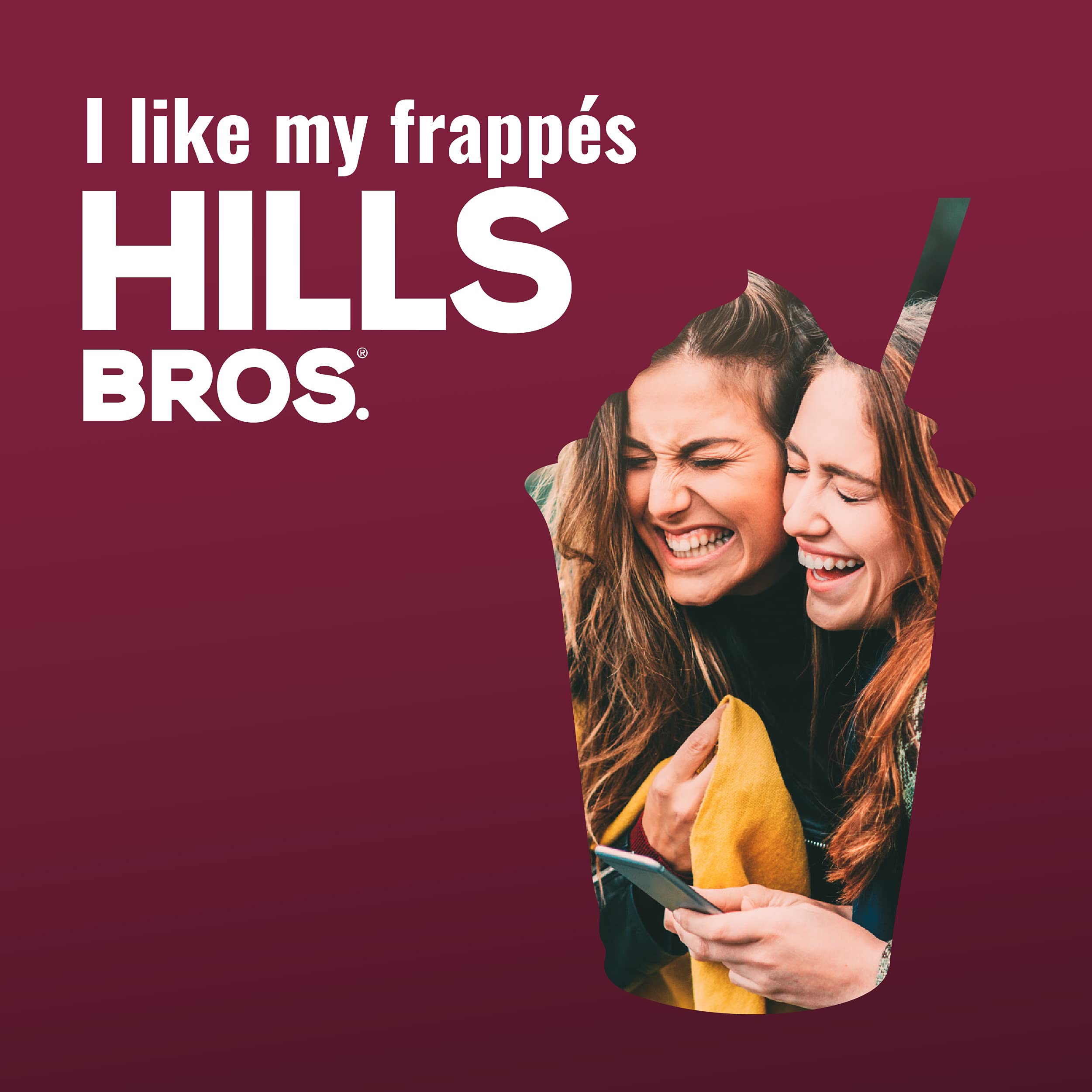 Hills Bros. Toffee Butter Frappé Drink Mix - 12 Pack (2.3 oz Each) | Gluten Free, Kosher Certified | Rich & Creamy Instant Coffee Beverage | Perfect for Iced Coffee, Dessert Topping & Afternoon Treats
