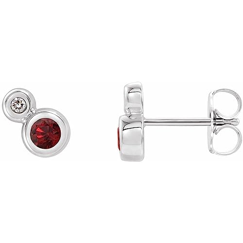 Mozambique Garnet and Diamond - 0.13 Ctw,Size-5 mm