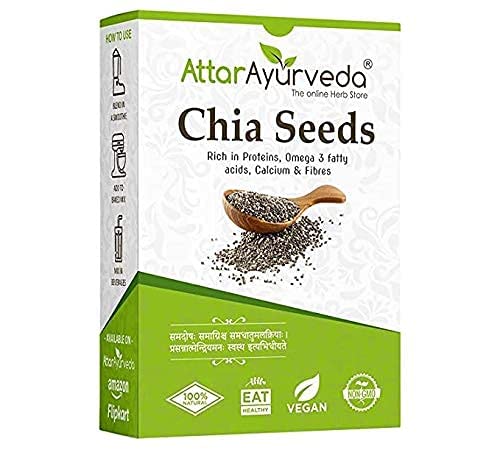 Premium ZANTO Attar Ayurveda Chia Seeds for Weight Loss & Digestion - 500g | Organic Superfood for Smoothies, Baking & Healthy Breakfast