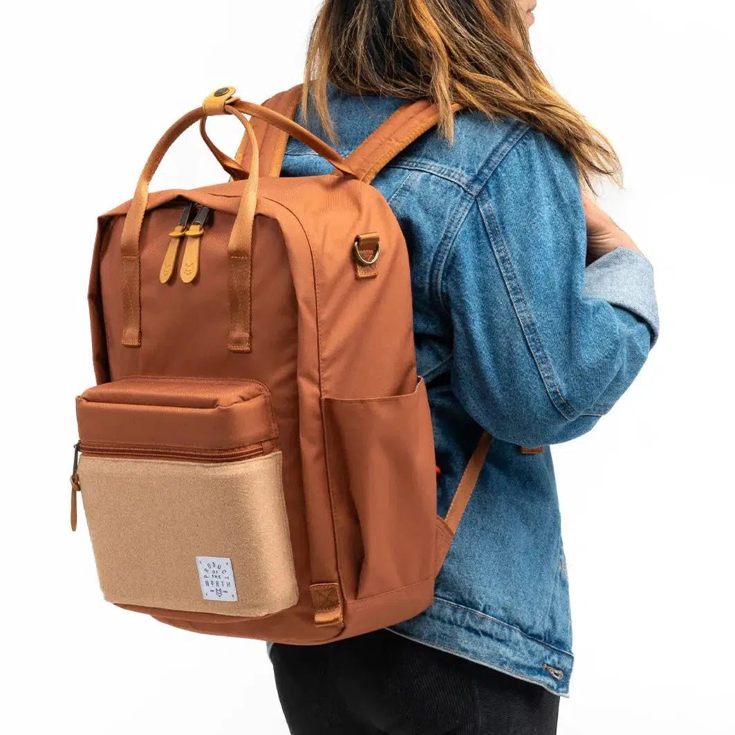 The North Elkin Eco-Friendly Diaper Bag - Sustainable Hazelnut Brown Diaper Backpack for Moms | Perfect for Baby Care, Travel & Everyday Use