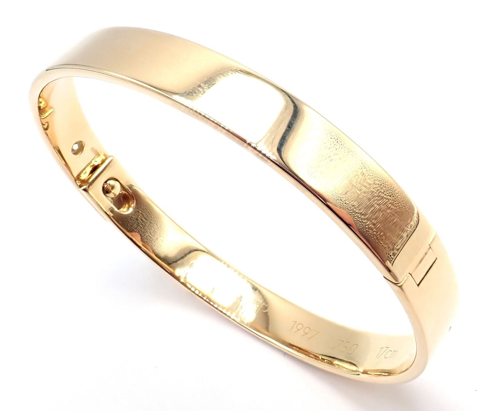 Authentic Cartier 18K Yellow Gold Diamond Anniversary Bangle Bracelet - Size 17 - Luxury Jewelry Gift for Women - Perfect for Anniversaries, Weddings & Special Occasions