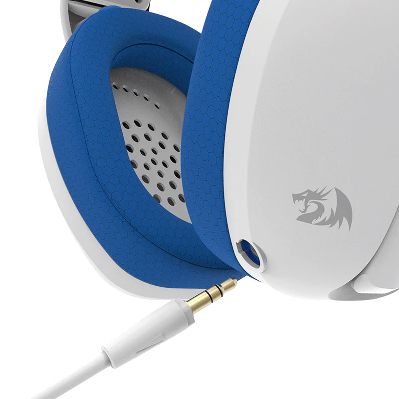 Redragon IRE H848B Wireless Gaming Headset - White/Blue - Immersive Sound for PC, PS5, Xbox & Mobile Gaming