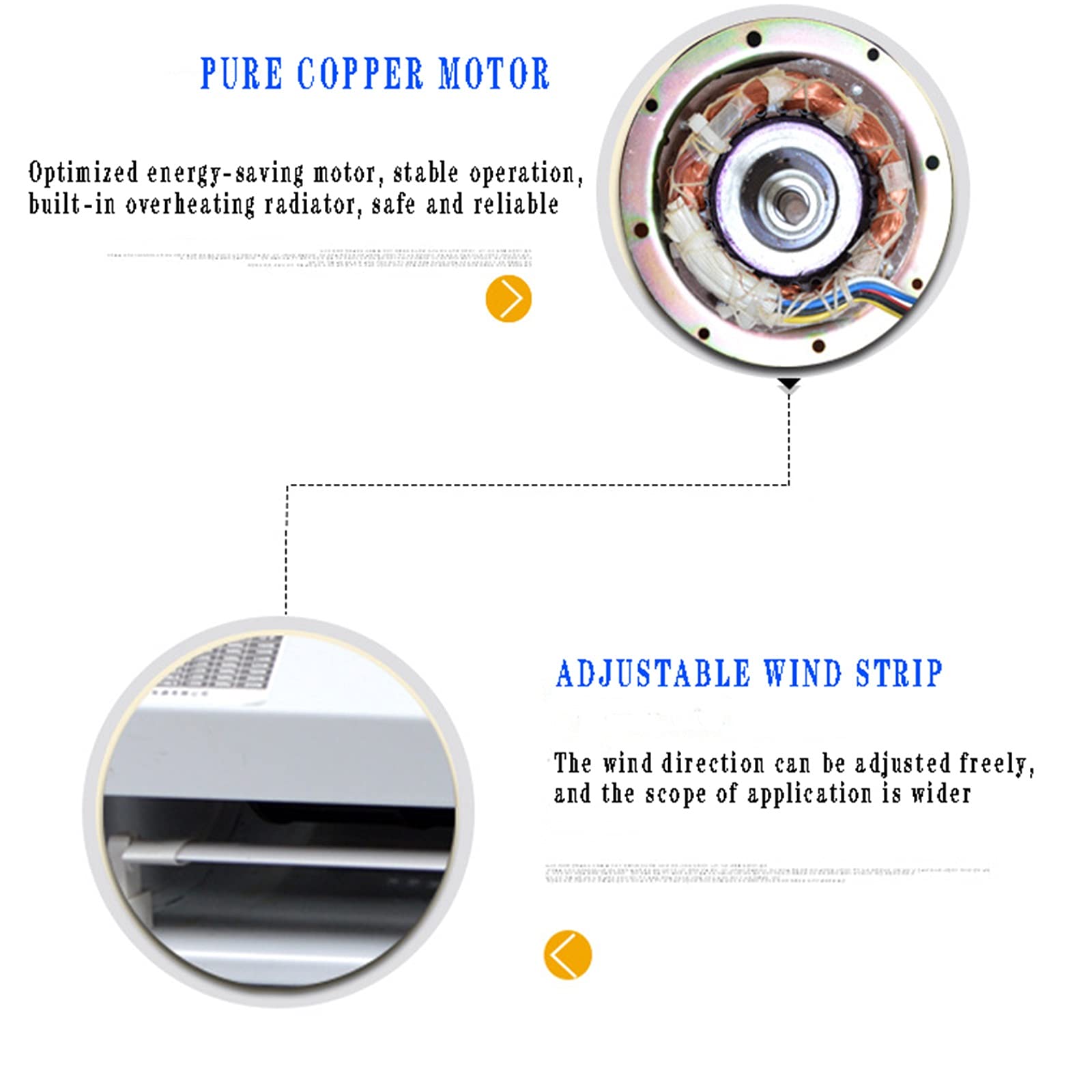 High-Powered 900mm Indoor Ceiling Fan with 2-Speed Remote Control - Large Airflow, Compact & Quiet Design for Living Room, Bedroom, or Office Cooling