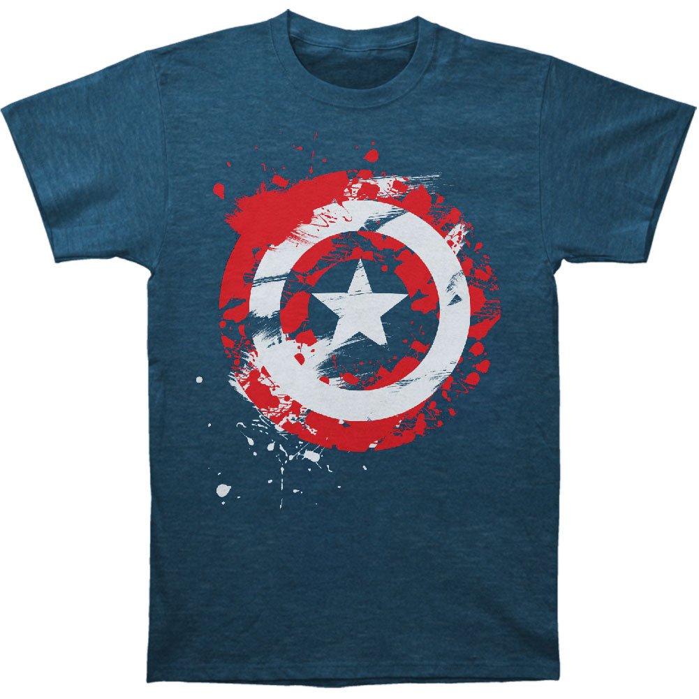 Captain America Men's Logo Graphic T-Shirt - Heather Grey Superhero Tee for Casual Wear & Marvel Fan Gifts