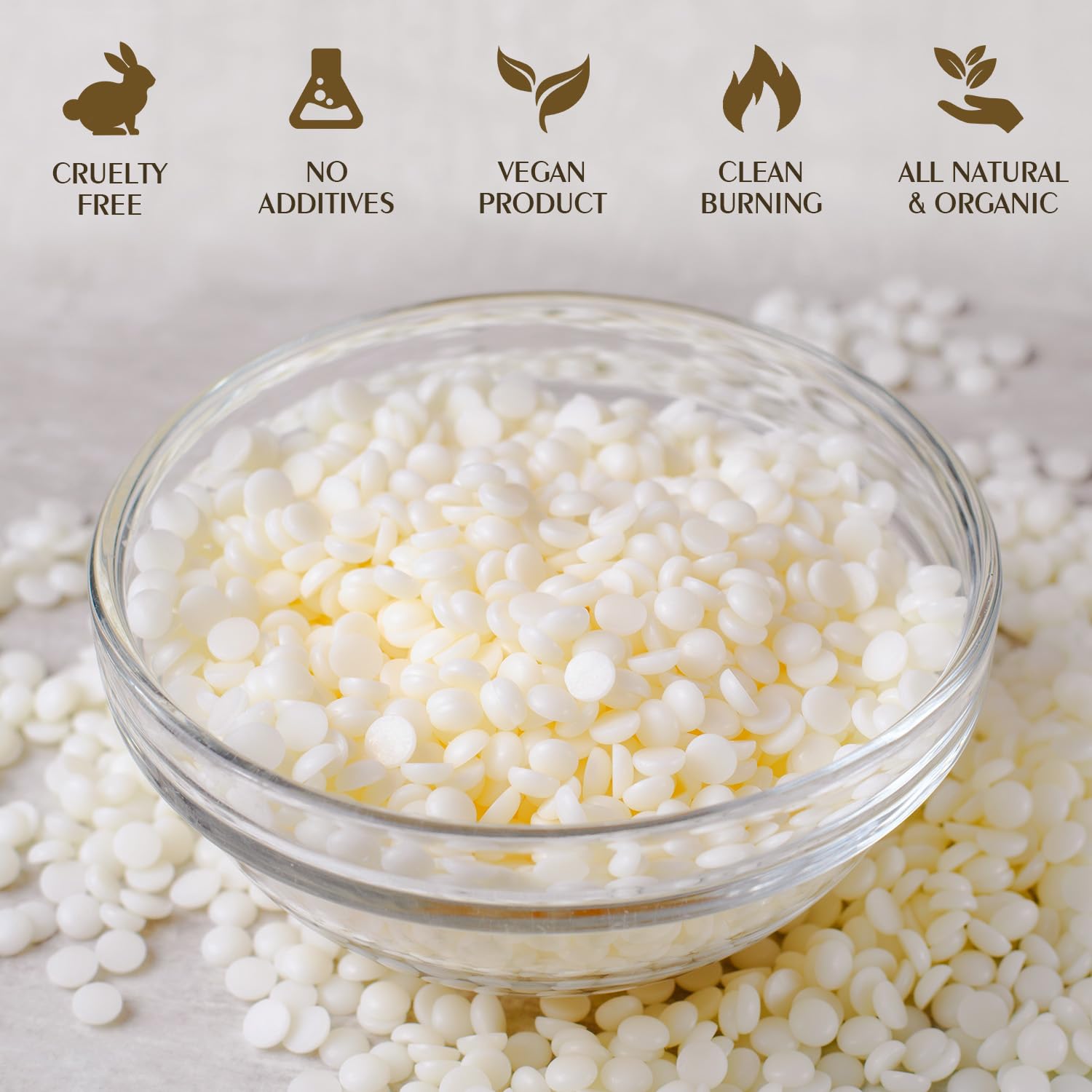 Premium Organic Soy Wax for Candle Making - 100% Natural, Pure & Additive-Free Farm-Grown Soy Candle Wax (10lb) - Perfect for DIY Candles, Aromatherapy & Home Fragrance