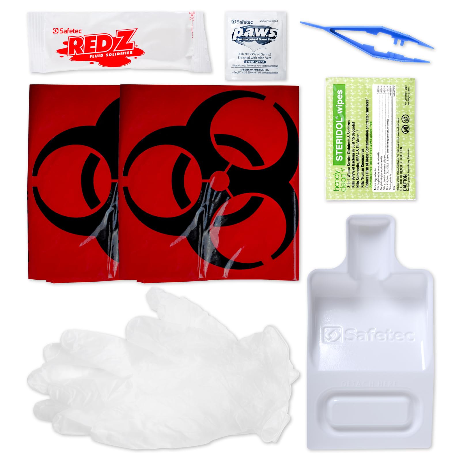 MFASCO Biohazard Clean Up Kit Deluxe - OSHA Approved Bio Bags for Blood, Urine, Vomit & Feces - Emergency Spill Response Supplies for First Responders, Medics & Healthcare Professionals - Portable Safety Essentials for Hospitals, Clinics & Home Use