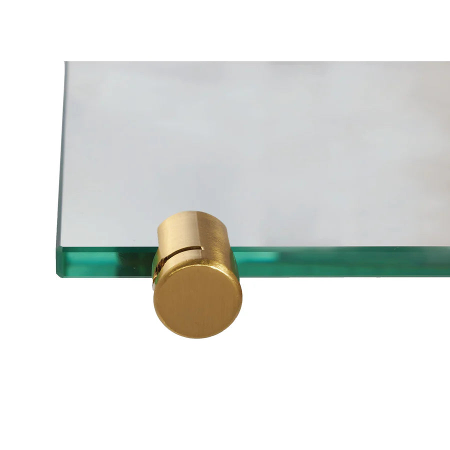 Blue Grouse Floating Glass Shelf Unit - Modern Wall-Mounted Display for Bathroom, Kitchen, or Living Room Decor