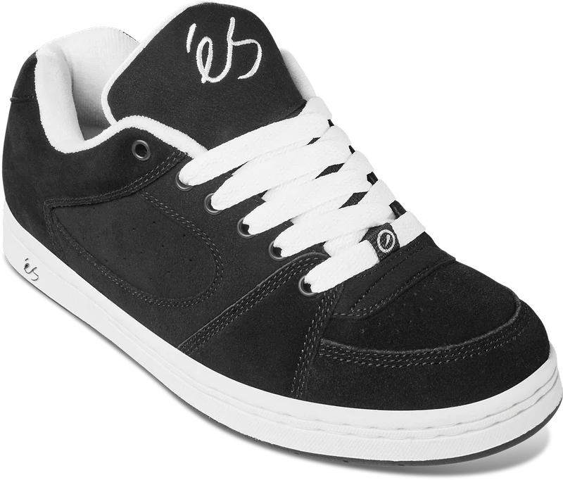 Es Accel OG Black/White Gum Sneakers - Men's Retro Running Shoes for Casual Wear & Street Style Fashion