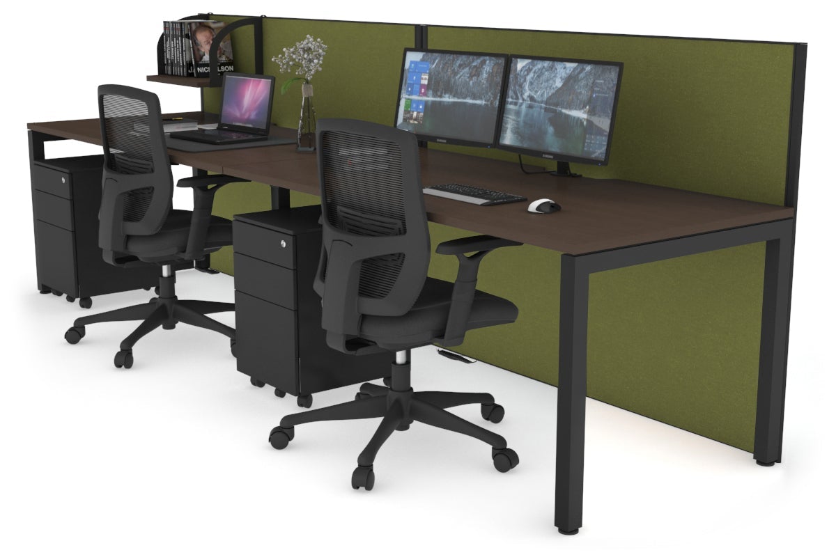 Horizon Quadro 2-Person Office Workstation with Square Legs - 1200L x 800W Dimensions, Cable Management Scallop - Perfect for Collaborative Workspaces & Modern Offices